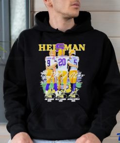 Official Heisman LSU Tigers Joe Burrow 2019 Billy Cannon 1969 Jayden Daniels 2023 T Shirt