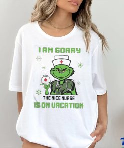 Official I Am Sorry The Nice Nurse Is On Vacation Nurse Christmas T Shirt