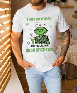 Official I Am Sorry The Nice Nurse Is On Vacation Nurse Christmas T Shirt