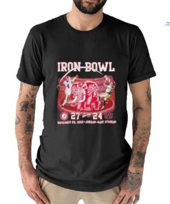 Official Iron Bowl Alabama Crimson Tide 27 24 Auburn Tigers November 25 2023 Jordan Hare Stadium T Shirt