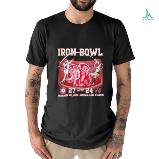 Official Iron Bowl Alabama Crimson Tide 27 24 Auburn Tigers November 25 2023 Jordan Hare Stadium T Shirt