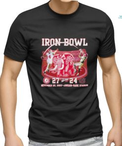 Official Iron Bowl Alabama Crimson Tide 27 24 Auburn Tigers November 25 2023 Jordan Hare Stadium T Shirt