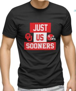 Official Just Us Oklahoma Sooners Helmet Logo T Shirt