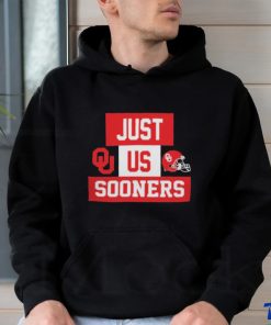 Official Just Us Oklahoma Sooners Helmet Logo T Shirt