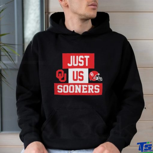 Official Just Us Oklahoma Sooners Helmet Logo T Shirt
