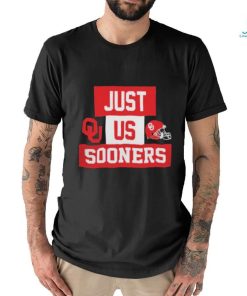 Official Just Us Oklahoma Sooners Helmet Logo T Shirt