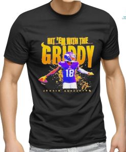 Official Justin jefferson Minnesota vikings hit ’em with the griddy signature T shirt
