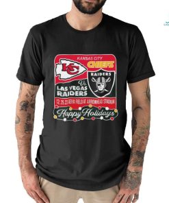 Official Kansas City Chiefs Vs Las Vegas Raiders 12 25 2023 Happy Holidays shirt