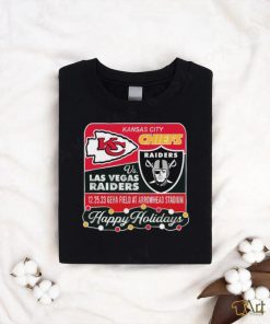 Official Kansas City Chiefs Vs Las Vegas Raiders 12 25 2023 Happy Holidays shirt, hoodie, sweater, long sleeve and tank top Official Kansas City Chiefs Vs Las Vegas Raiders 12 25 2023 Happy Holidays shirt