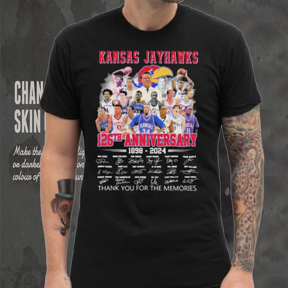 Official Kansas Jayhawks 126th Anniversary 1898 2024 Thank You For The Memories Signatures Shirt Official Kansas Jayhawks 126th Anniversary 1898 2024 Thank You For The Memories Signatures Shirt