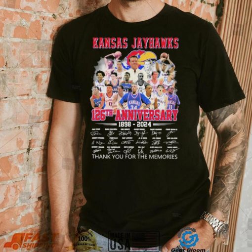 Official Kansas Jayhawks 126th Anniversary 1898 2024 Thank You For The Memories Signatures Shirt