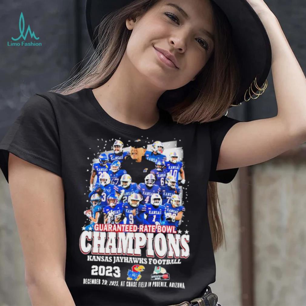 Official Kansas Jayhawks Football Team Guaranteed Rate Bowl 2023 Champions Shirt Official Kansas Jayhawks Football Team Guaranteed Rate Bowl 2023 Champions Shirt