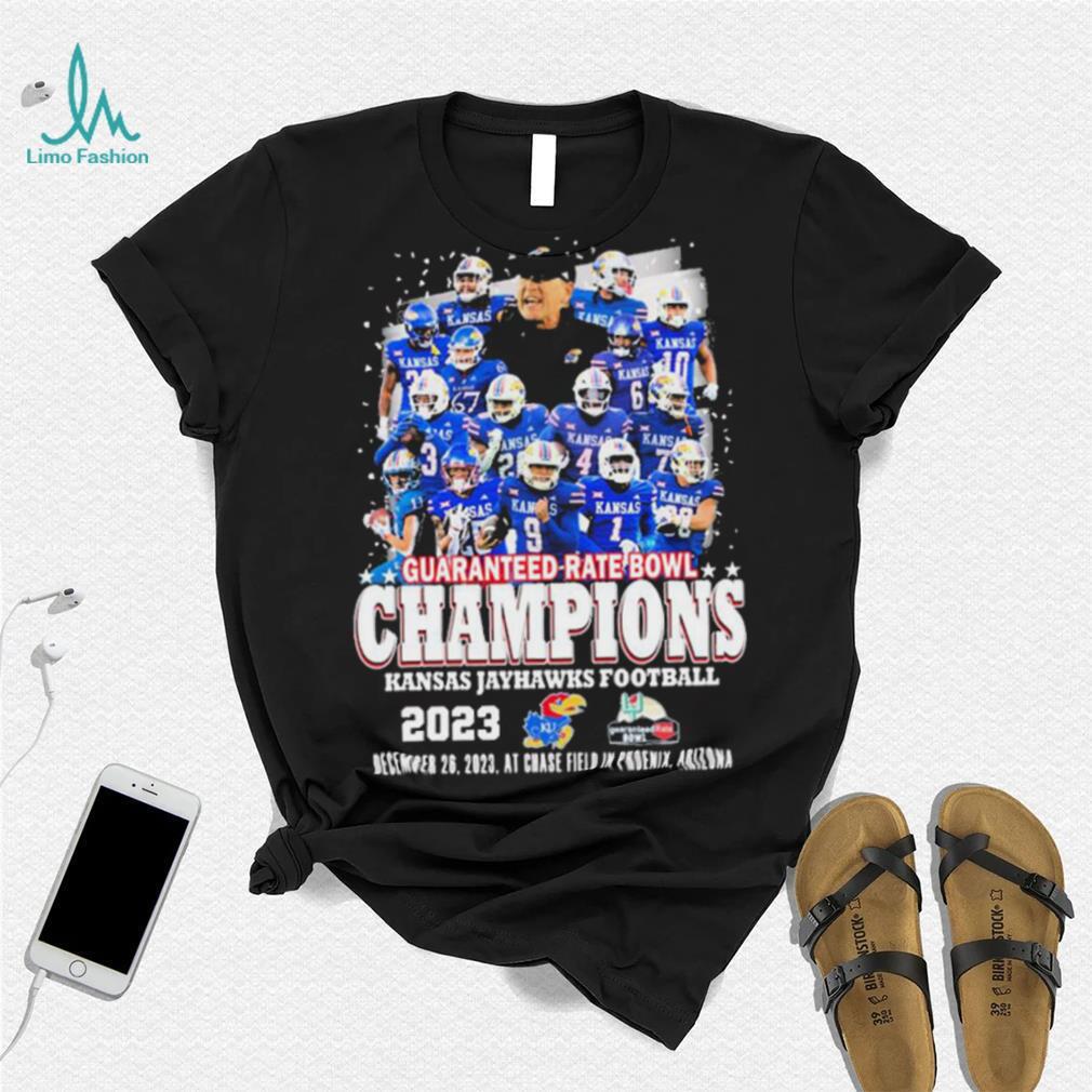 Official Kansas Jayhawks Football Team Guaranteed Rate Bowl 2023 Champions Shirt Official Kansas Jayhawks Football Team Guaranteed Rate Bowl 2023 Champions Shirt