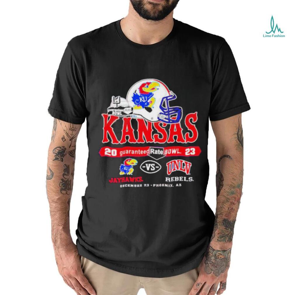 Official Kansas Jayhawks Vs Unlv Rebels Guaranteed Rate Bowl Dec 23 2023 T Shirt Official Kansas Jayhawks Vs Unlv Rebels Guaranteed Rate Bowl Dec 23 2023 T Shirt