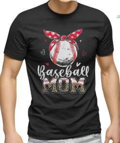 Official Leopard Baseball Mom Headband Baseball Ball Mothers Day Mama T Shirt