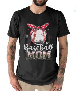 Official Leopard Baseball Mom Headband Baseball Ball Mothers Day Mama T Shirt