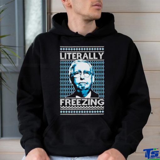 Official Literally Freezing Mcconnell Senator Ugly Christmas T Shirt