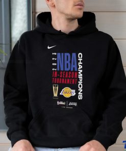Official Los Angeles Lakers Nike Youth 2023 NBA In Season Tournament Champions Locker Room Shirt