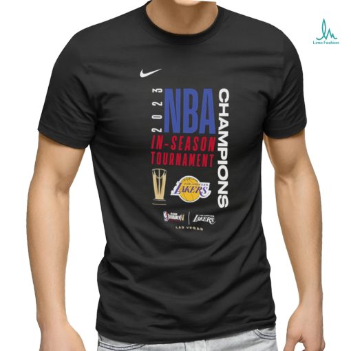 Official Los Angeles Lakers Nike Youth 2023 NBA In Season Tournament Champions Locker Room Shirt