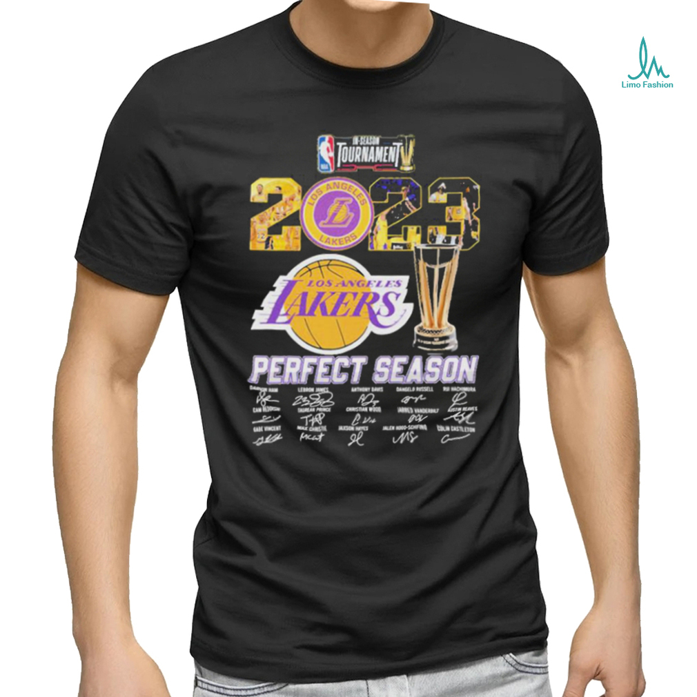 Official Los Angeles Lakers Perfect Season 2023 NBA In Season Tournament Signatures Shirt Official Los Angeles Lakers Perfect Season 2023 NBA In Season Tournament Signatures Shirt