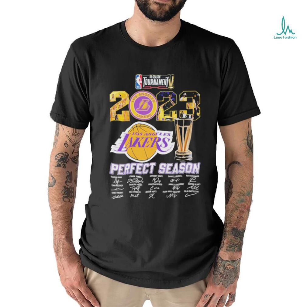 Official Los Angeles Lakers Perfect Season 2023 NBA In Season Tournament Signatures Shirt Official Los Angeles Lakers Perfect Season 2023 NBA In Season Tournament Signatures Shirt