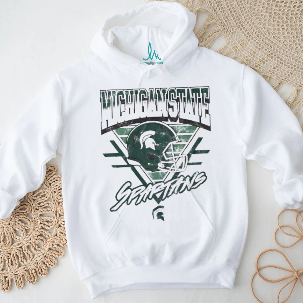 Official Michigan State Spartans Helmet Triangle Vintage T Shirt Official Michigan State Spartans Helmet Triangle Vintage T Shirt