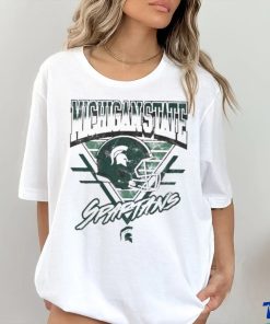 Official Michigan State Spartans Helmet Triangle Vintage T Shirt