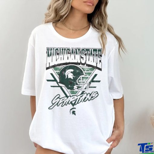Official Michigan State Spartans Helmet Triangle Vintage T Shirt
