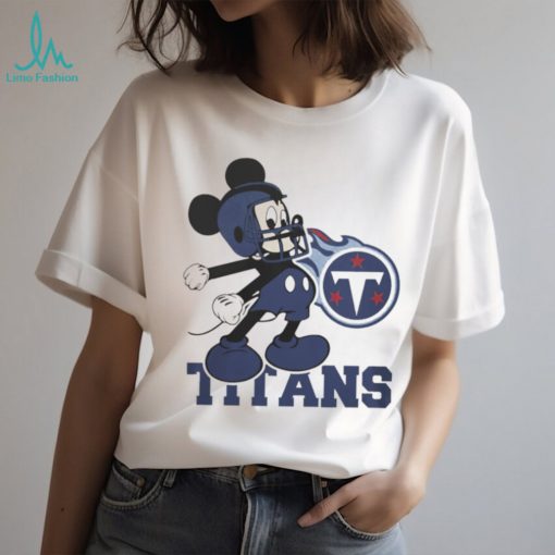 Official Mickey Mouse dancing Tennessee Titans cartoon football logo shirt