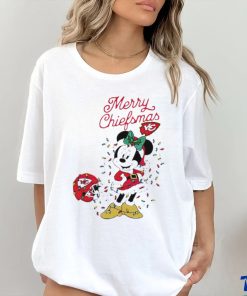 Official Minnie Mouse Kansas City Football Merry Christmas Helmet Christmas Lights T Shirt