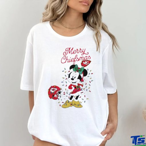 Official Minnie Mouse Kansas City Football Merry Christmas Helmet Christmas Lights T Shirt