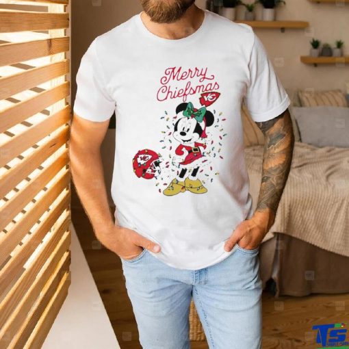Official Minnie Mouse Kansas City Football Merry Christmas Helmet Christmas Lights T Shirt