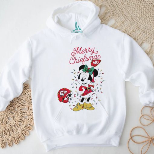 Official Minnie Mouse Kansas City Football Merry Christmas Helmet Christmas Lights T Shirt