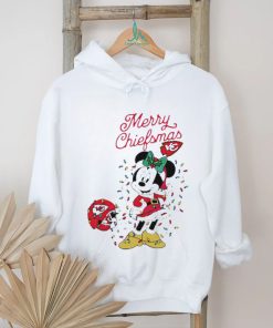 Official Minnie Mouse Kansas City Football Merry Christmas Helmet Christmas Lights T Shirt