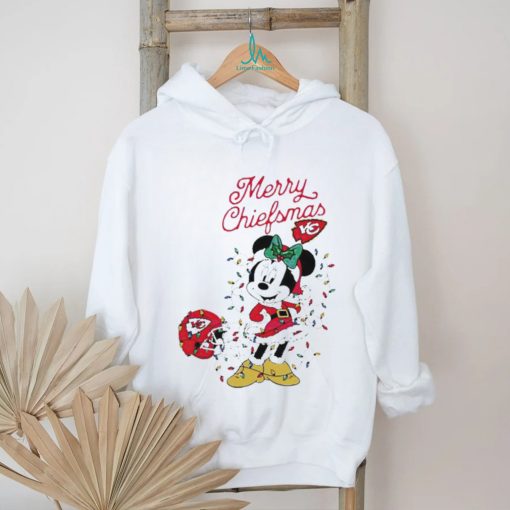 Official Minnie Mouse Kansas City Football Merry Christmas Helmet Christmas Lights T Shirt