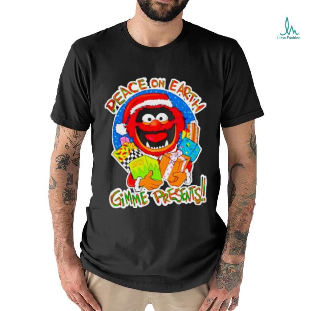 Official Muppets Santa Peace On Earth Gimme Presents T Shirt Official Muppets Santa Peace On Earth Gimme Presents T Shirt