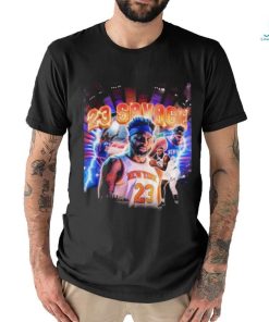 Official New York Knicks Members Wearing Mitchell Robinson 23 Savage T Shirt