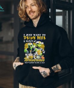Official Official Christmas Grinch I Just Want To Drink Beer And Watch My Michigan Football Beat Your Team’s Ass Shirt