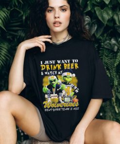 Official Official Christmas Grinch I Just Want To Drink Beer And Watch My Michigan Football Beat Your Team’s Ass Shirt
