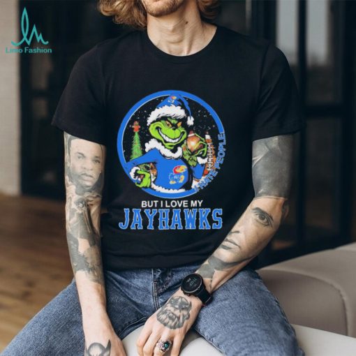 Official Official Kansas Jayhawks Grinch I Hate People But I Love My Jayhawks Christmas Shirt