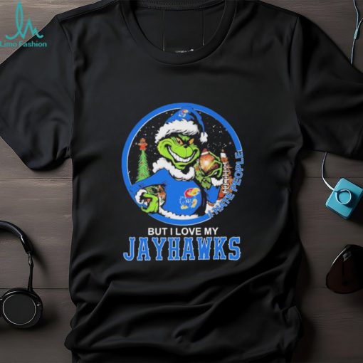 Official Official Kansas Jayhawks Grinch I Hate People But I Love My Jayhawks Christmas Shirt