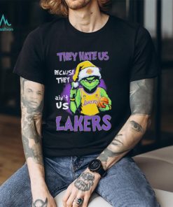Official Official NBA Christmas Grinch They Hate Us Because Ain’t Us Los Angeles Lakers Shirt