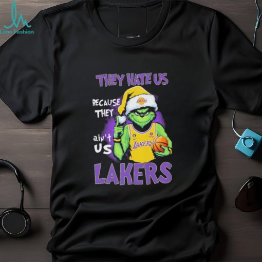 Official Official NBA Christmas Grinch They Hate Us Because Ain’t Us Los Angeles Lakers Shirt