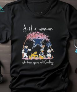 Official Official Official Disney Characters Just A Woman Who Loves Spring And Dallas Cowboys Shirt