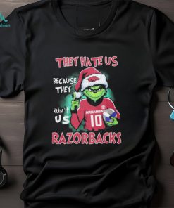 Official Official Official Santa Grinch Christmas Volleyball They Hate Us Because They Ain’t Us Arkansas Razorbacks Shirt