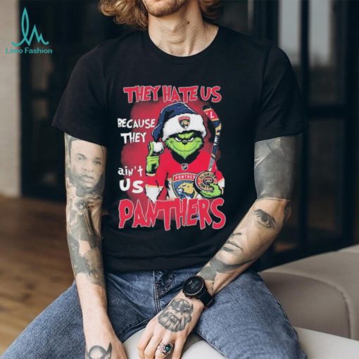 Official Official Official They Hate Us Florida Panthers Hockey Santa Grinch Christmas Shirt