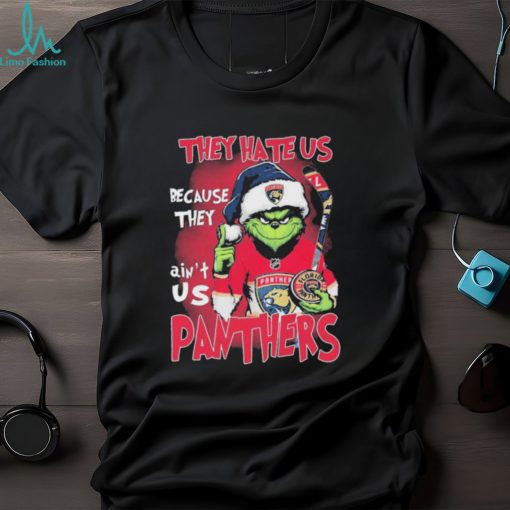 Official Official Official They Hate Us Florida Panthers Hockey Santa Grinch Christmas Shirt