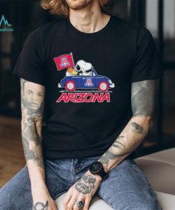 Official Official Peanuts Snoopy And Woodstock Driving Car Arizona Wildcats Basketball Shirt