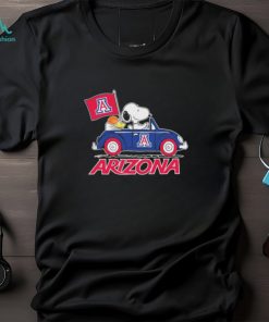 Official Official Peanuts Snoopy And Woodstock Driving Car Arizona Wildcats Basketball Shirt