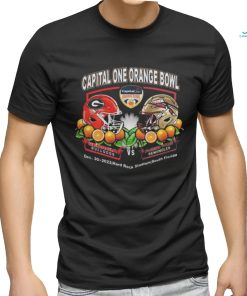 Official Orange Bowl Merchandise Georgia Bulldogs vs Florida State Seminoles 2023 Capital One Orange Bowl Showdown T Shirt